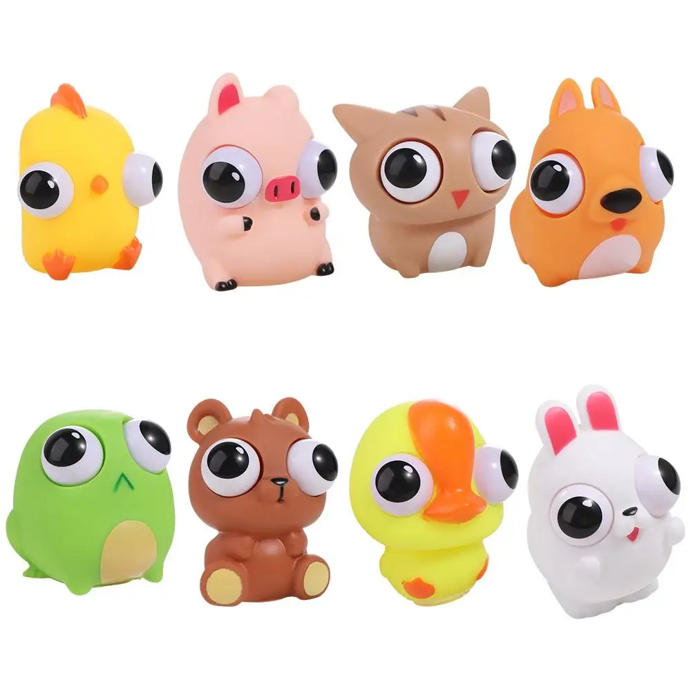 Soft Pop Eye Squeeze Sensory Toys Stretch Squeezing Cartoon Puppy Squeeze Toy Anti Stress Dog Animal Stress Relief Toy Adult