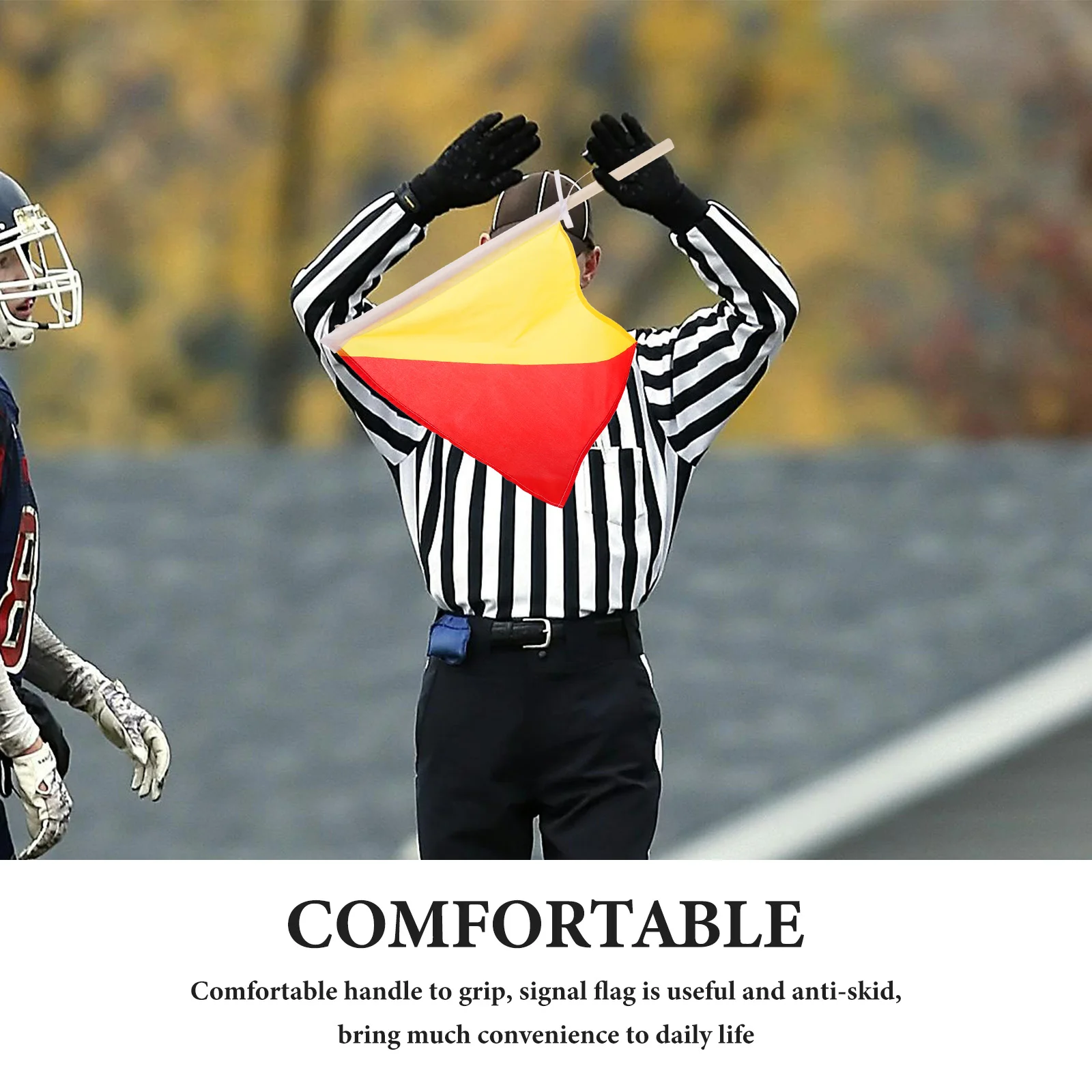 2 Pcs 35x35cm Red Yellow Signal Flags for Training Naval Performance Traffic Warning Sports Referee Flag