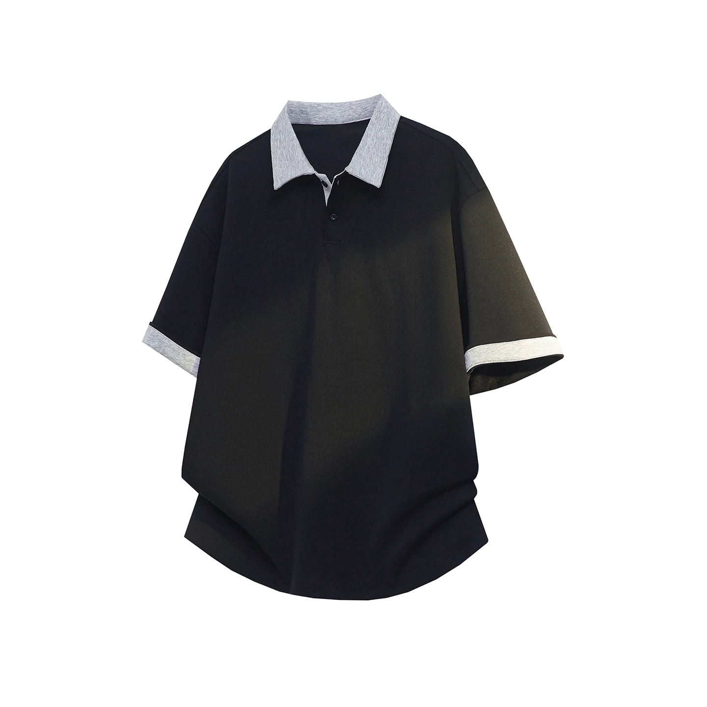Men's Two Tone Collar Breathable Relaxed Fit  Summer Casual Contrasting Cuffs Golf Polo T Shirt Contrast Color Piped Collar