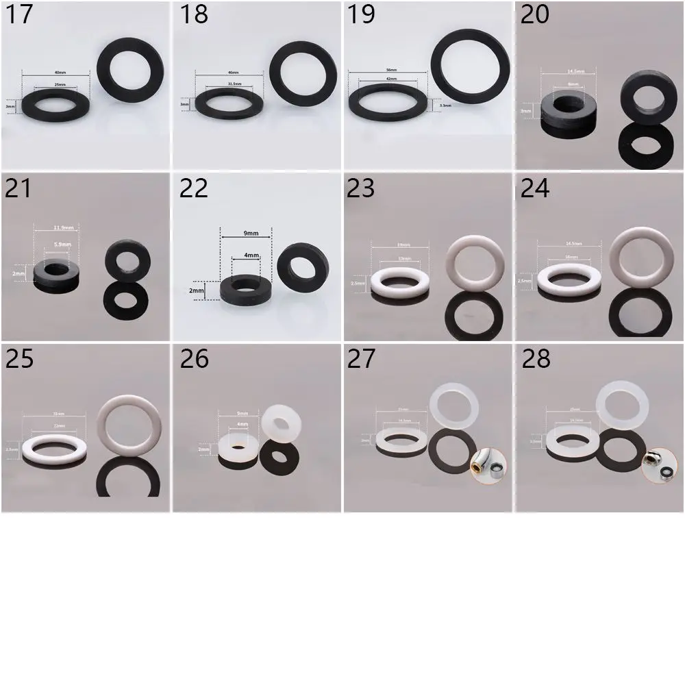 Hose Pipe Nozzle Seal Fitting Silicone Faucet Washer Shower Gaskets Rubber Ring Hardware Flat Gasket