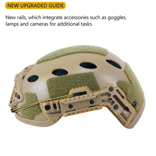 Imagen 2 del producto BOOIU-casco táctico PJ de corte alto para niños, casco iraquí de 50-53CM con riel Wendy, equipo de protección para deportes al aire libre y caza