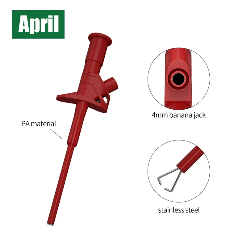2pcs Quick Test Hook Clip Professional Insulated High Voltage Flexible Testing Probe 4mm Banana Socket Test Tool