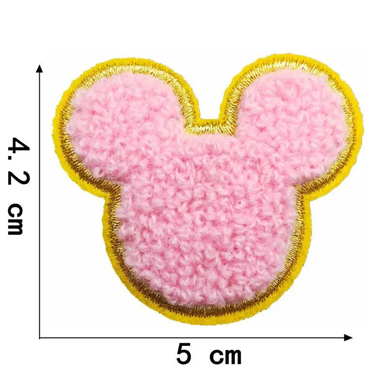 Mickey Mouse Chenille Patches DIY Disney Iron on Patch Diy Decor Clothes Cartoon Embroidered Self-adhesive Stickers Applique