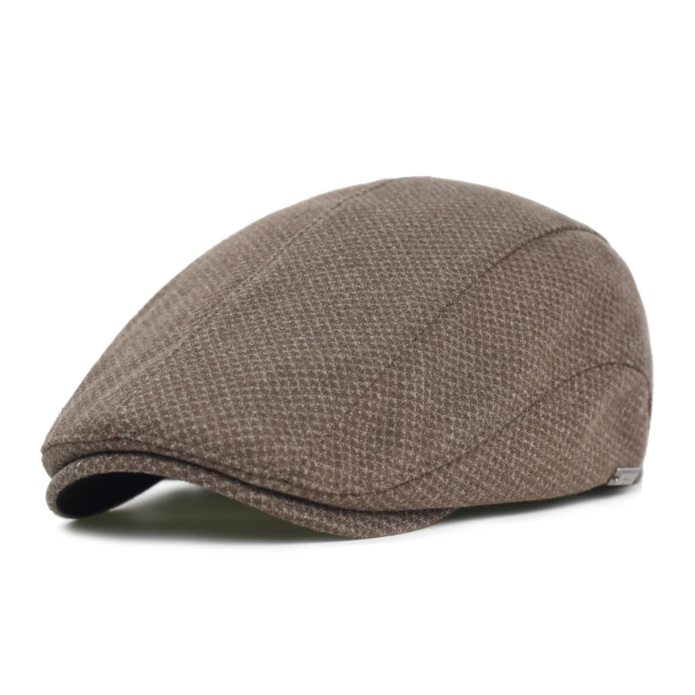 Winter Herbst Warme Zeitungsjunge Mütze Männer Frauen Plaid Dicke Vintage Casual Berets Mode Flachen Hut Schirmmütze Einstellbar – Detail 14