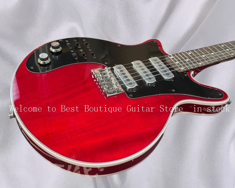 Left-handed Guild BM Brian May Wine Red Electric Guitar with 3 Single-Coil Pickups N.O4253686
