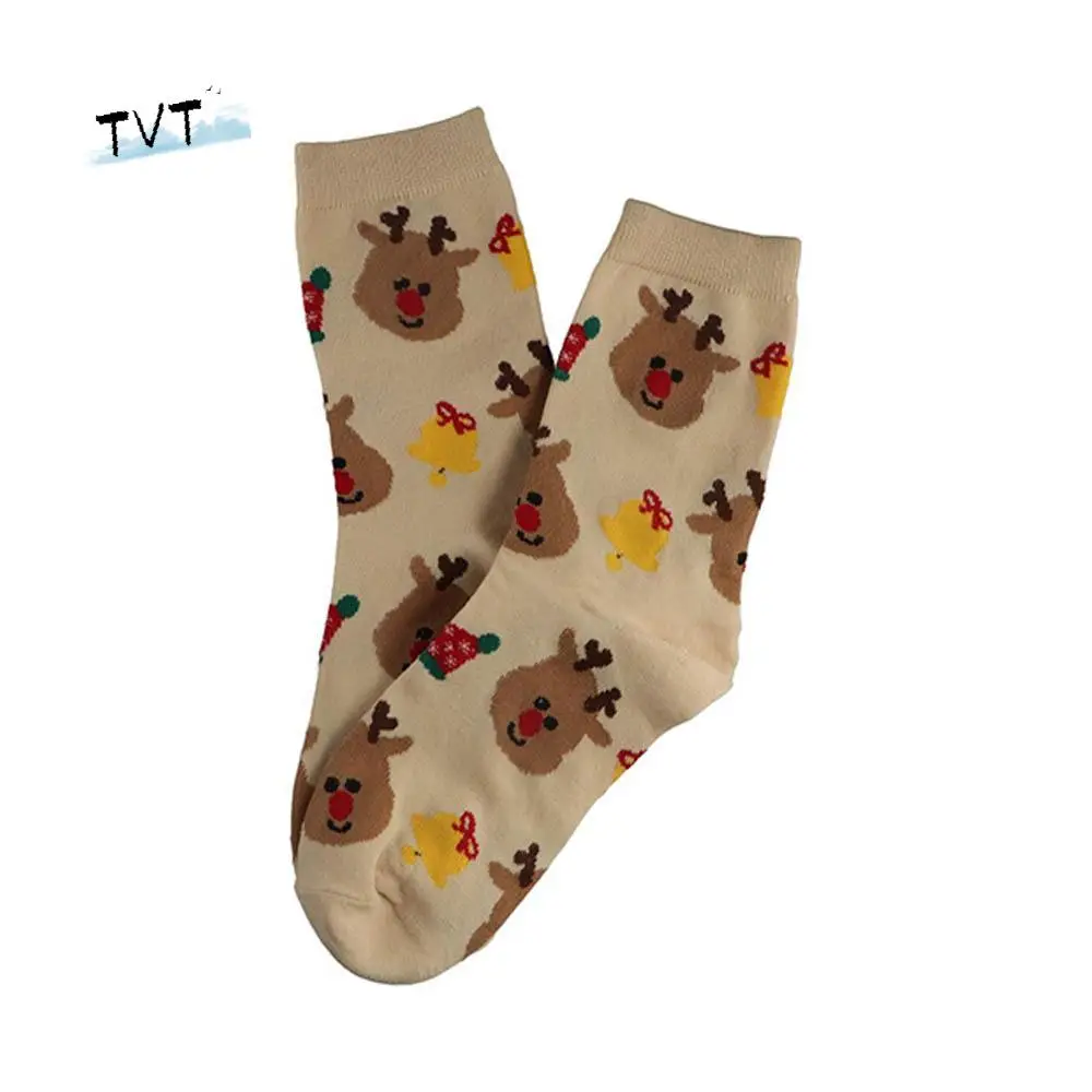 

Breathable Cute Girls Gift Snowman Elk Santa Claus Christmas Socks Women Socks Mid-Tube Socks Korean Style Socks