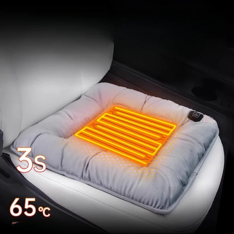 Car Heating Cushion USB 3 Gear Adjustable Heated Seat Washable Pad Home Chair Mat For Outdoor Travel