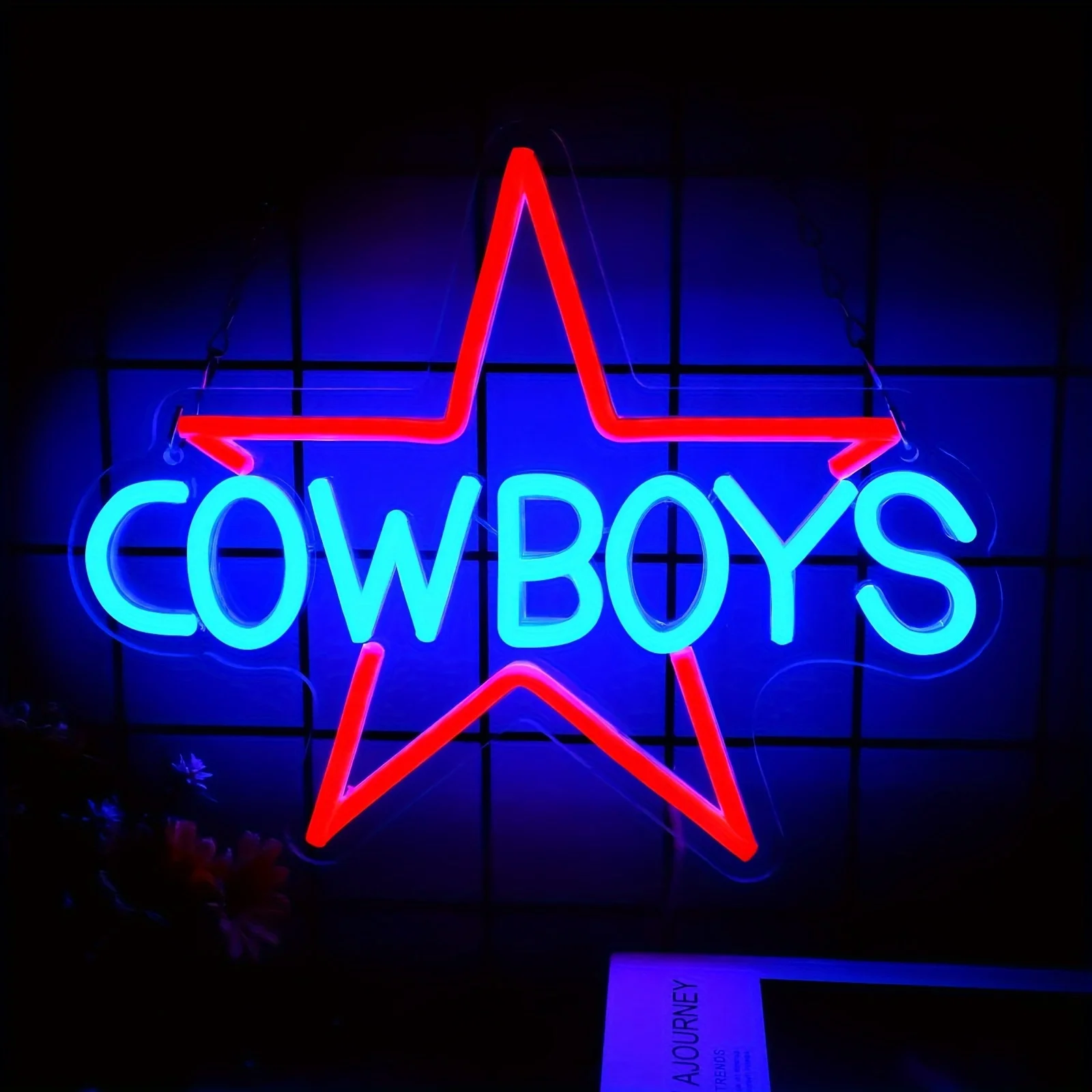 Cowboy Football Neon Sign for Wall Decor sports Team Neon Light Signs for Man Cave Bedroom Boys Home Bar Club Party Gifts