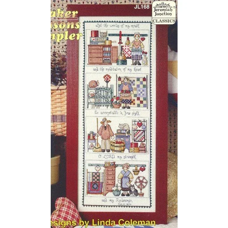 Amishop Gold Collection Counted Cross Stitch Kit Shaker Seasons Sampler Four Season Worker Cleaner Man Woman