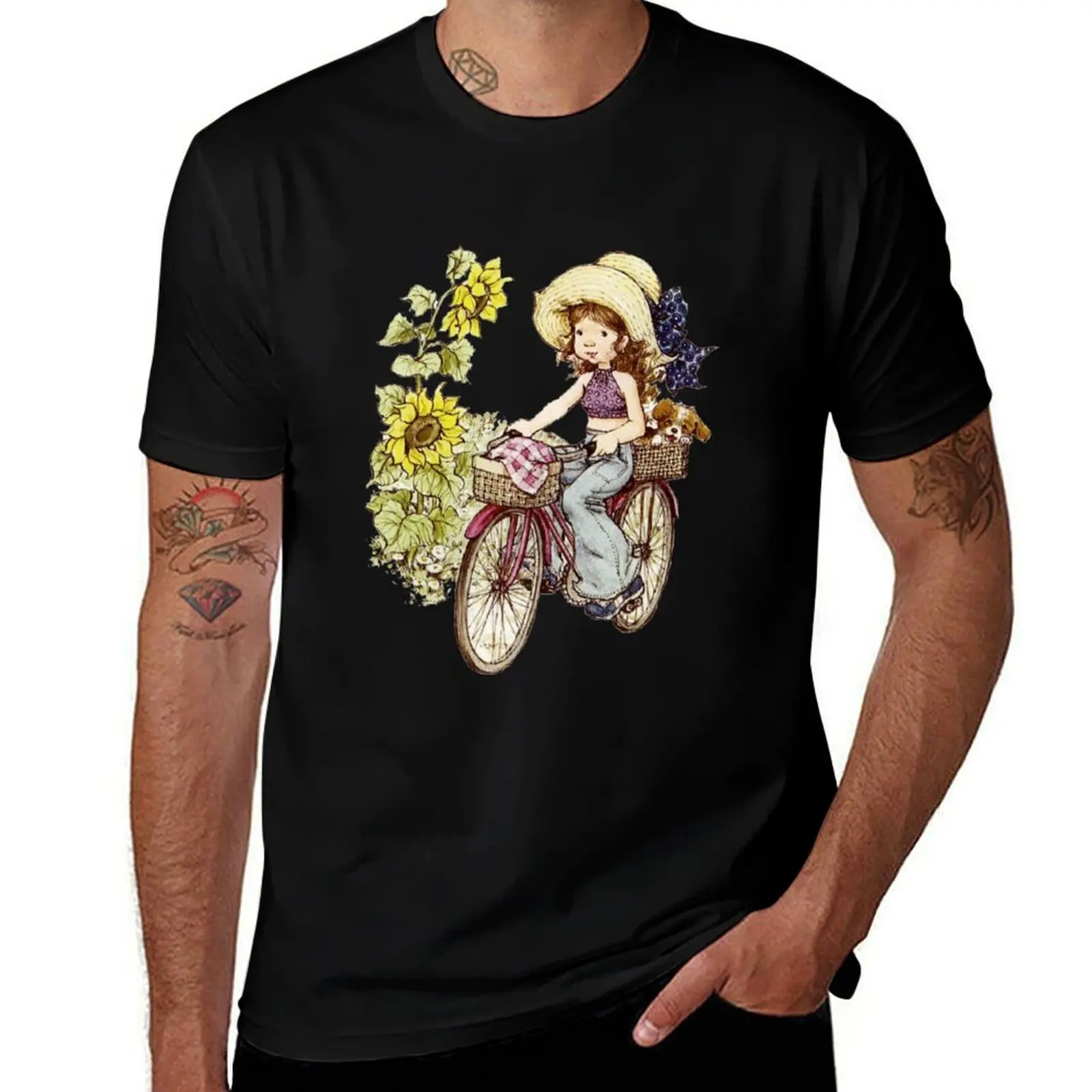 Sarah kay - Girl with bicycle T-Shirt Classic Print Short Sleeve Shirt T-Shirt