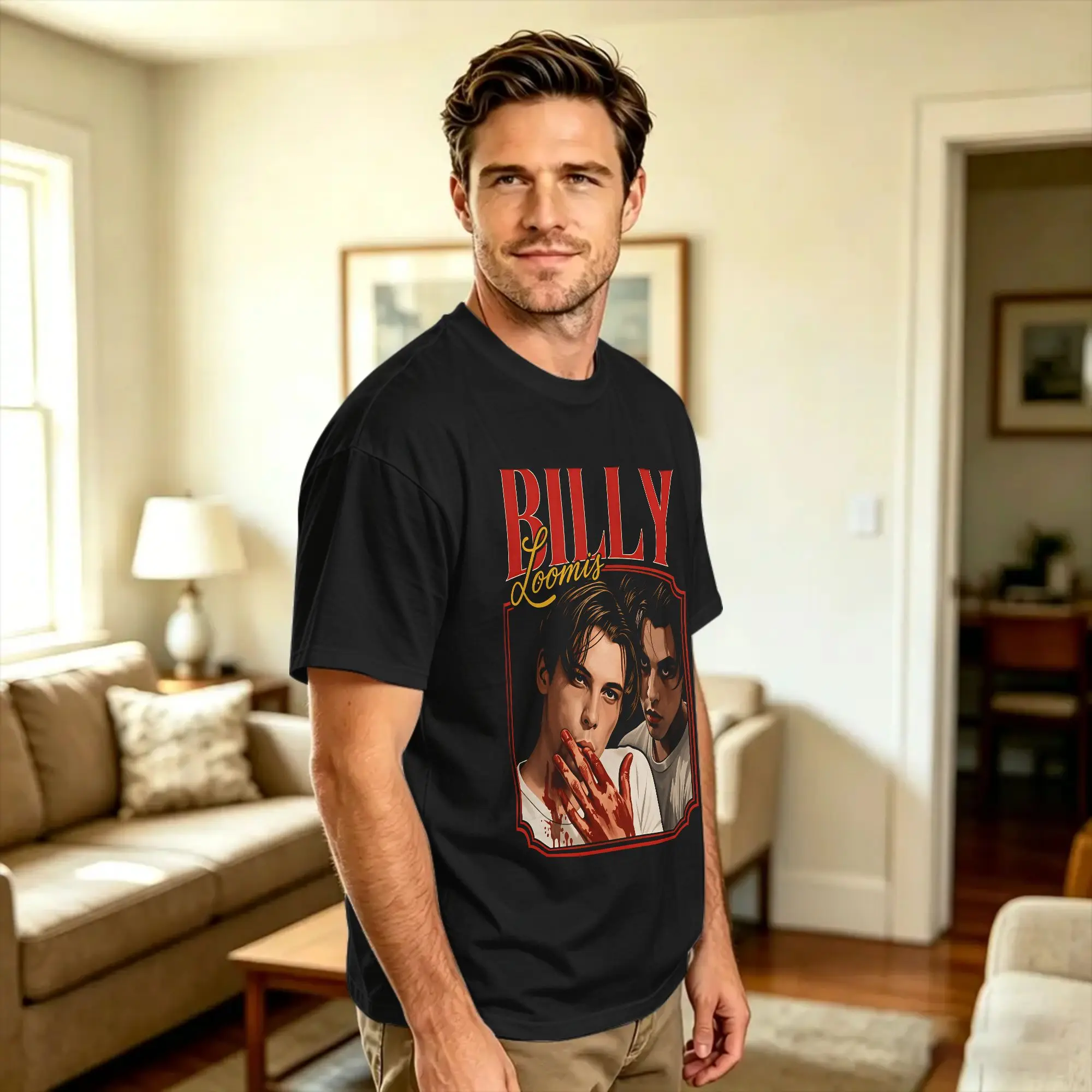 Billy Loomis Retro Horror T Shirt Summer  Aesthetic T-Shirts 100% Cotton Popular Tee Shirt For Men's Design Tops