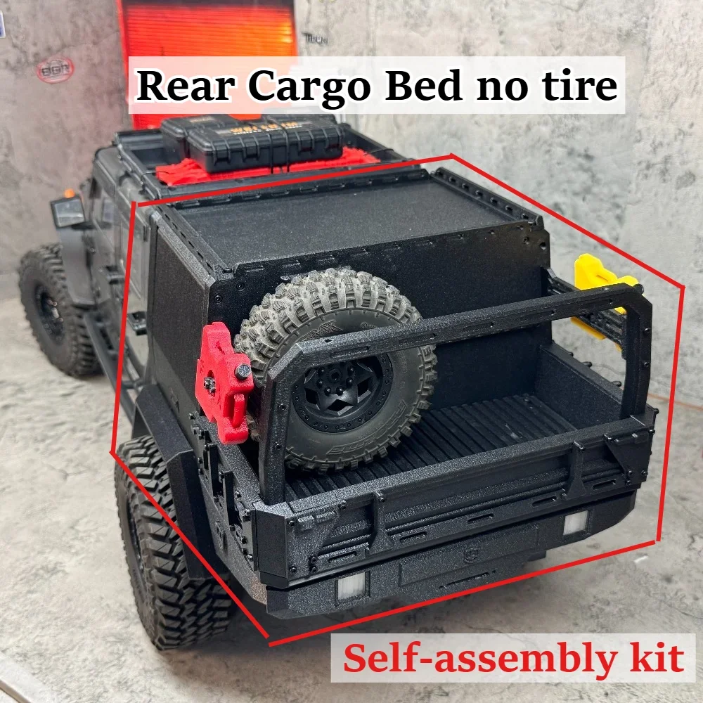 Simulation RC Crawler Rear Bed 1/8 custom size Hunting Half Box Mod Accessory For CrossRC EMO X4 Big Leopard Off Road Model Part