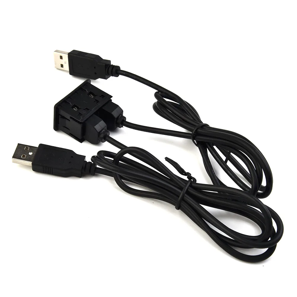 1M Cars Dash Flush Mount AUX USB Port Panel Auto Boat Dual Extension Cable Adapters For Toyota For Mitsubishi Car Accessories