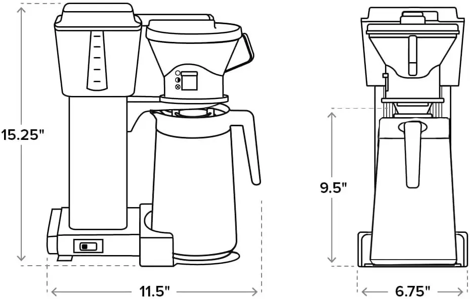 Cafetera Technivorm Moccamaster 79112 KBT, 40 oz, plata pulida