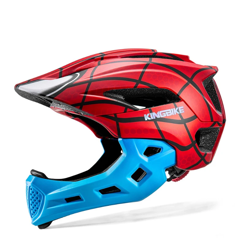 Casco de bicicleta de cara completa 2 en 1 para niños MTB BMX Dirtbike monopatín con protector de barbilla desmontable casco de bicicleta de cara completa para niños