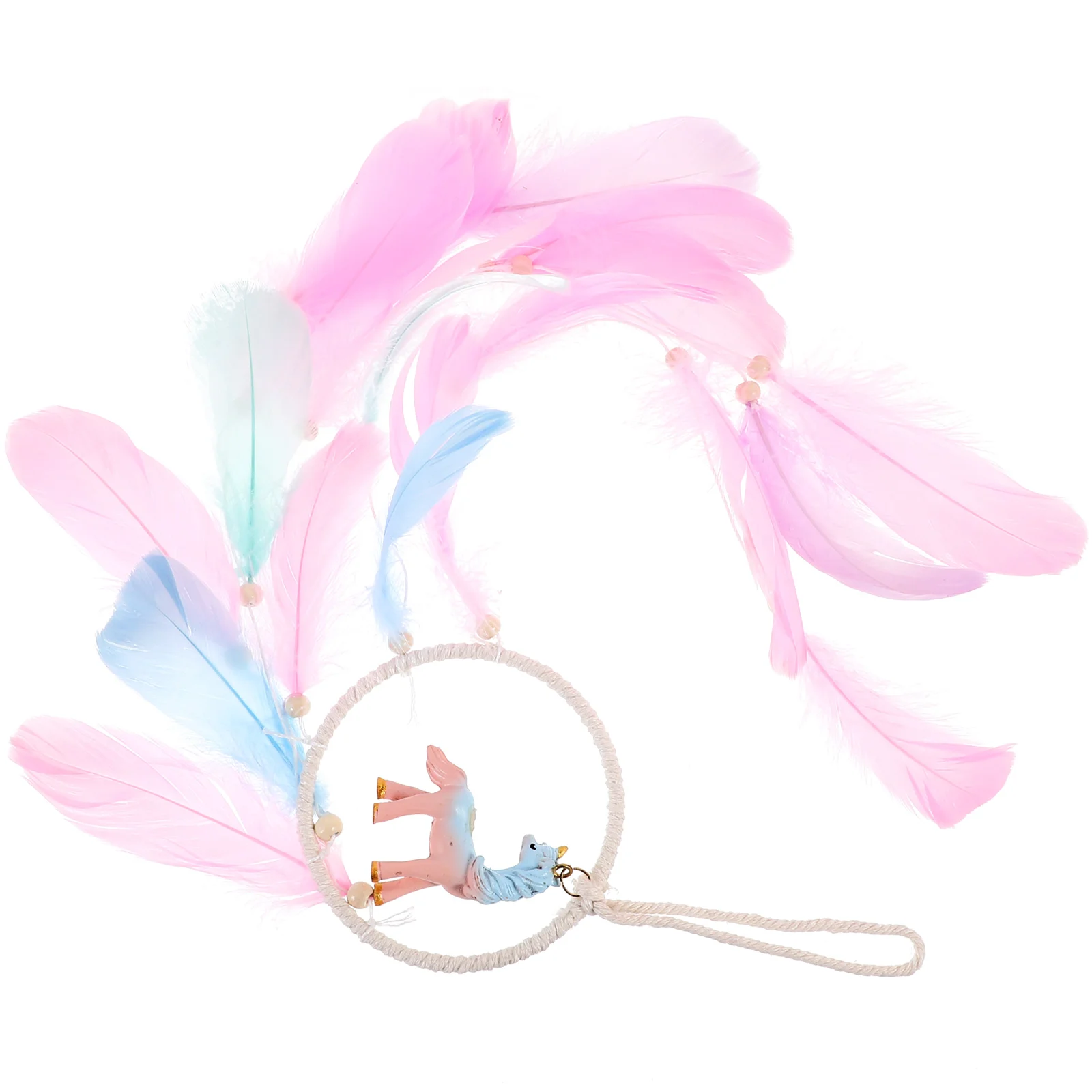 

Macaron Dreamcatcher Wall Decor Indoor Hanging Unique Unicorn Pendant Cotton String Craft Home Accessories