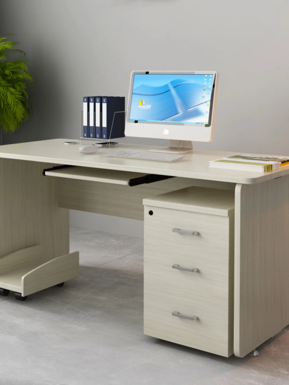 Desk single 1.2 meters computer desk desktop home writing  simple modern office staff  and chair