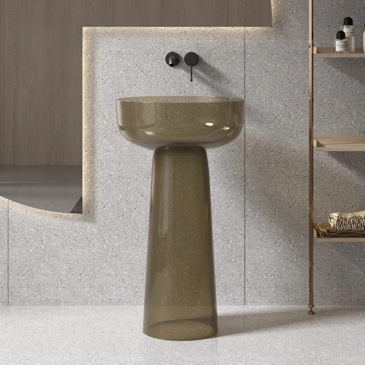 

Column basin Floor-to-ceiling wash basin Transparent wash basin Color customization53