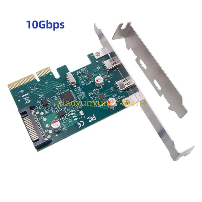 P9JB PCIE Usb3.1 Card Dual Port 2xUSB Type C 10Gbps PCI-E Expansion Adapter Card ASM1142 Controller PCI-E Riser Card