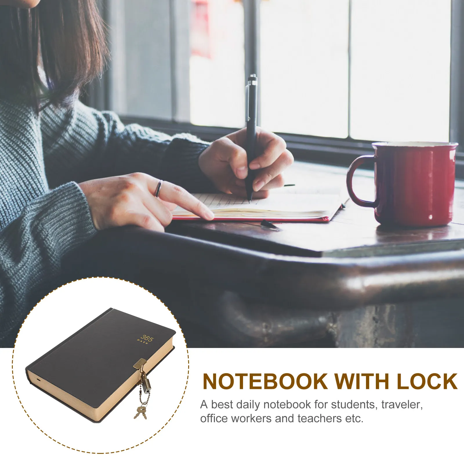 365 Days Locked Notebook Diary Journal for Private Writing Creative Notes Poetry Sketches Travel Planning Office School Daily