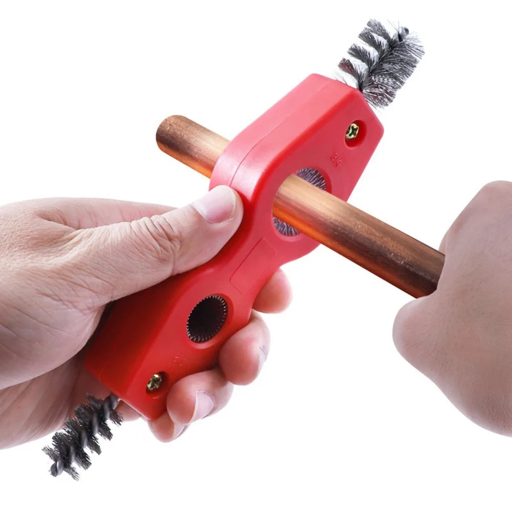 4 in 1 Double-headed Cleaner Chamfering Tool Deburrer Wire Brush Copper Pipe Brush Scaling Brush Copper Tube Polishing