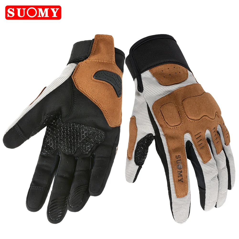 SUOMY летние дышащие мотоциклетные перчатки противоскользящие мужские мотоциклетные перчатки Luvas женские с сенсорным экраном и полным пальцем для гонок Moto Guantes Gear