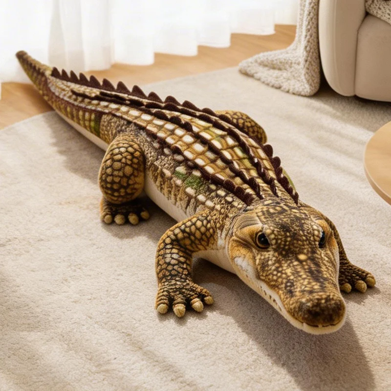90cm Lifelike Crocodile Plush Toy Fluffy Stuffed Animal Pillow Doll 3 color Giant Alligator Sofa Cushion Birthday Surprise Gift