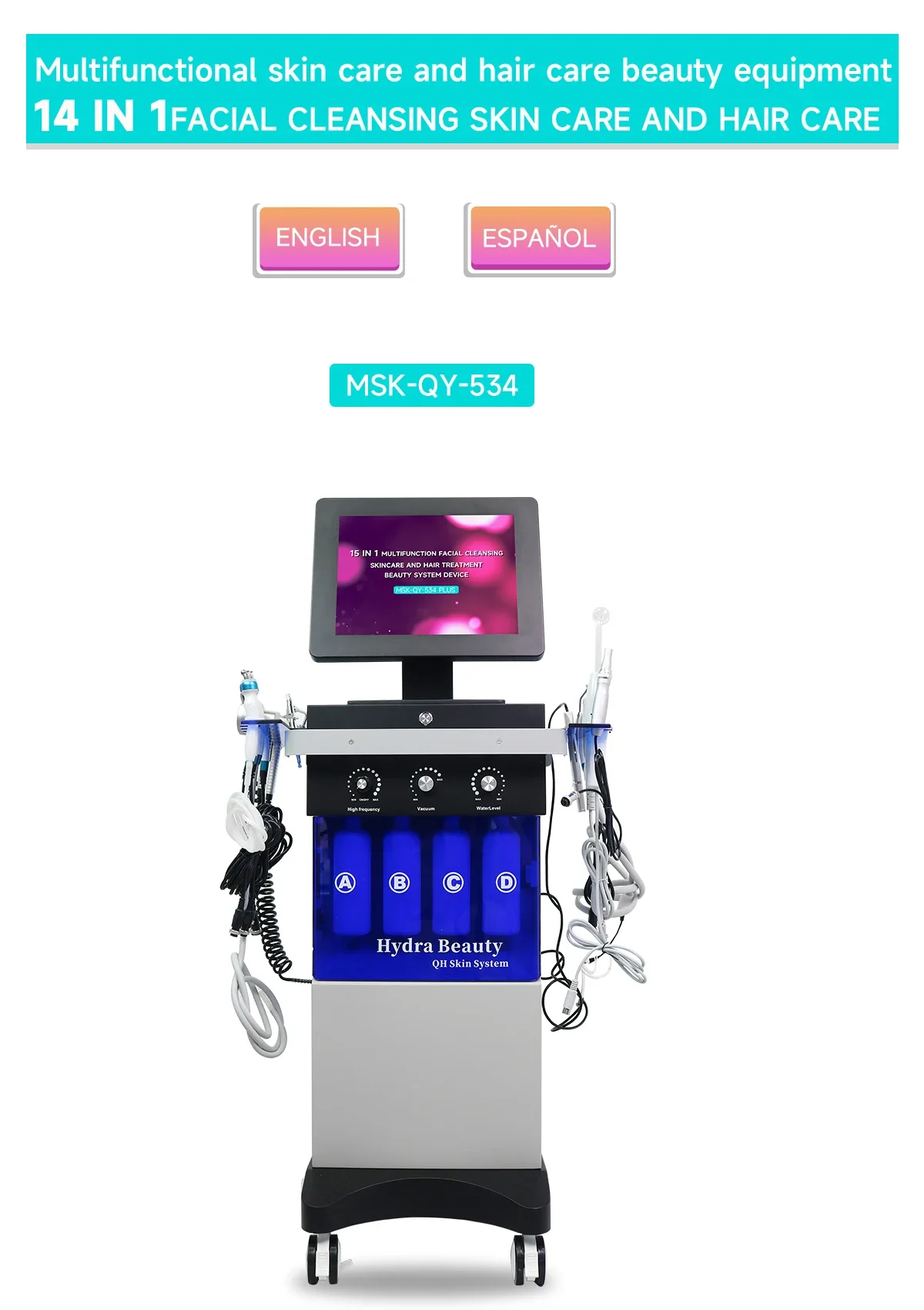 Deep Cleaning Blackhead Removal 14 in 1 Women Hydro Beauty Skin Care Master Machine Skin Firming Brightening Shrink Pores Device