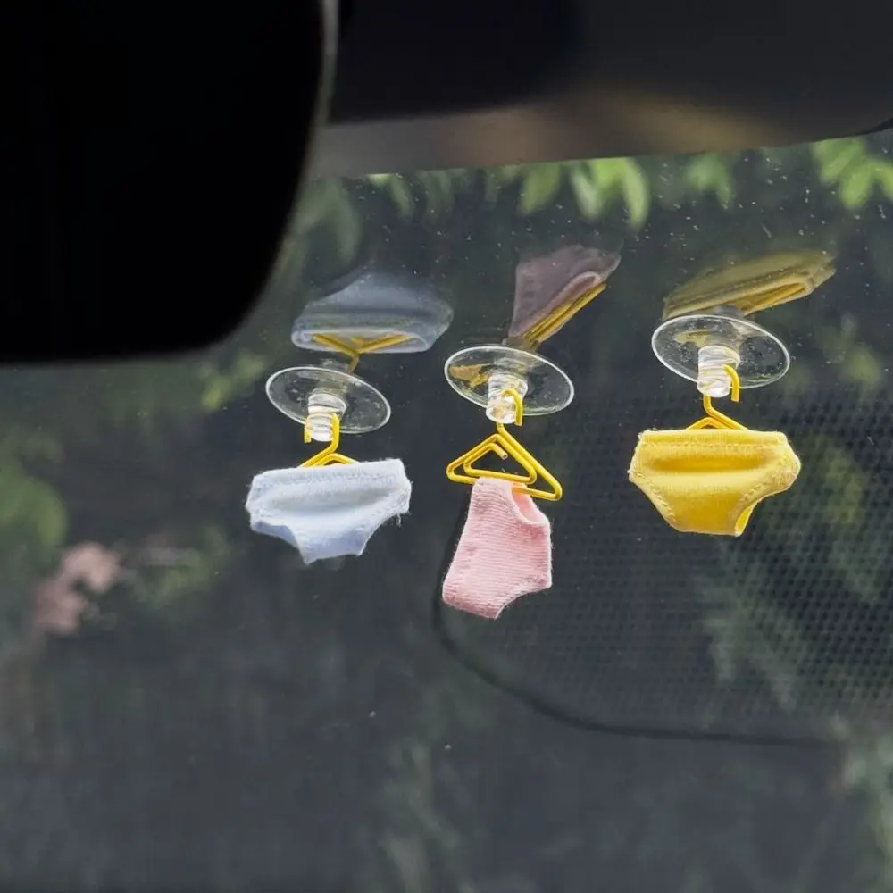 3/4Pcs Mini Underwear Car Pendant Wear Resistant Colorfast Car Hanging Ornament Soft Touch Rearview Mirror Pendant