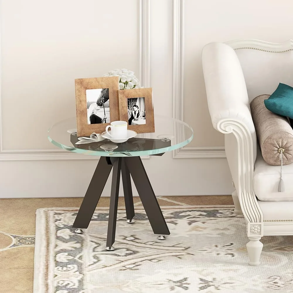 Sturdy Metal Coffee Table Legs, 16 Inch Round Base for Various Table Tops - Suitable for Marble, Glass, Wood (Enhanced Stability