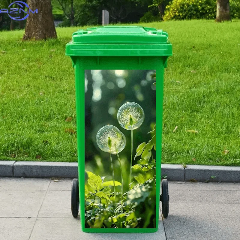 Transparent Dandelion Self-Adhesive PVC Stickers Suitable for Garden, Suitable for Bins, Transparent Suitable for Outdoor/ Use