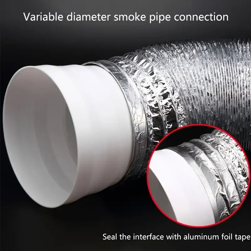 

Белый ПВХ-соединитель-редуктор для дымохода с переменным диаметром, для подключения к вытяжному вентилятору 80/100/110/120 мм