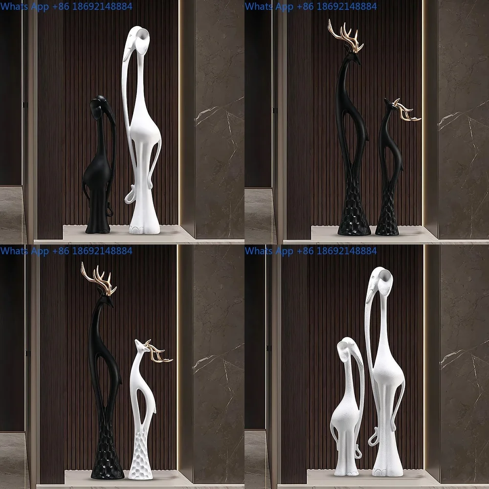 

Tall Deer Figurine for Living Room Decorative Art Piece for Home Entrance
