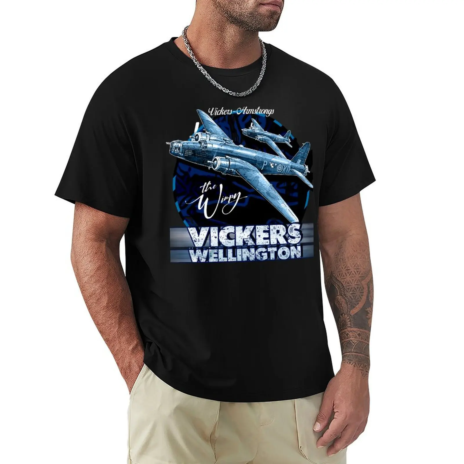 

Vickers Wellington WW2 Vintage British Bomber Aircraft T-Shirt Casual Graphic Print Tee