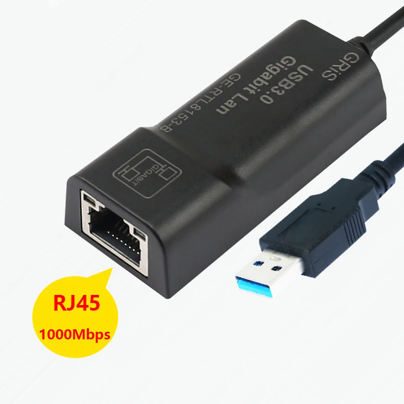 USB3.0 To RJ45 Network Cable Adapter 1000Mbps Wired Network Card External Drive Free Network Card ForComputer Notebooks RTL8153B