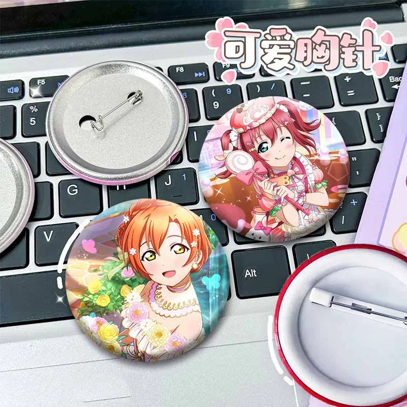 Love Live School Idol Project Anime Badge Music Game Honoka Nico Yazawa Tinplate Round Brooch Pins Hat Clothing Accessories Gift