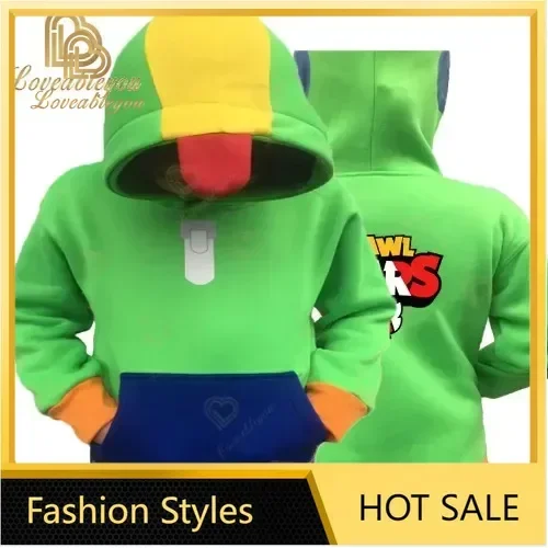 Kids Hoodie Winter Clothes Pullover Hooded Sweatshirt Boys Anime LEON CROW Cosplay Coat Clothes Fleece Tops