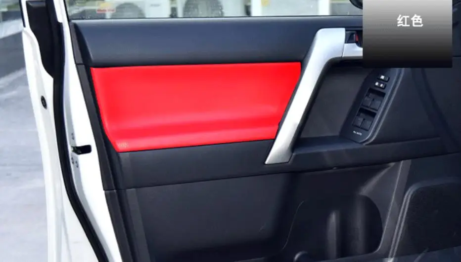 4PCS Microfiber Front / Rear Door Panel Armrest Leather Cover For Toyota Prado 2010 2011 2012 2013 -2018 2019 2020  Car Interior