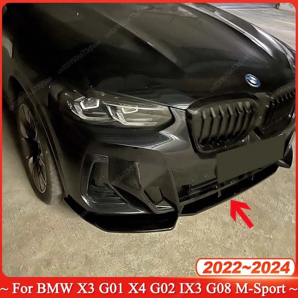

Front Bumper Splitter Lip Spoiler Diffuser Body Kits For BMW X3 G01 X4 G02 IX3 G08 20d 30i 30d M40i M40d M-Sport 2022-2024 Black