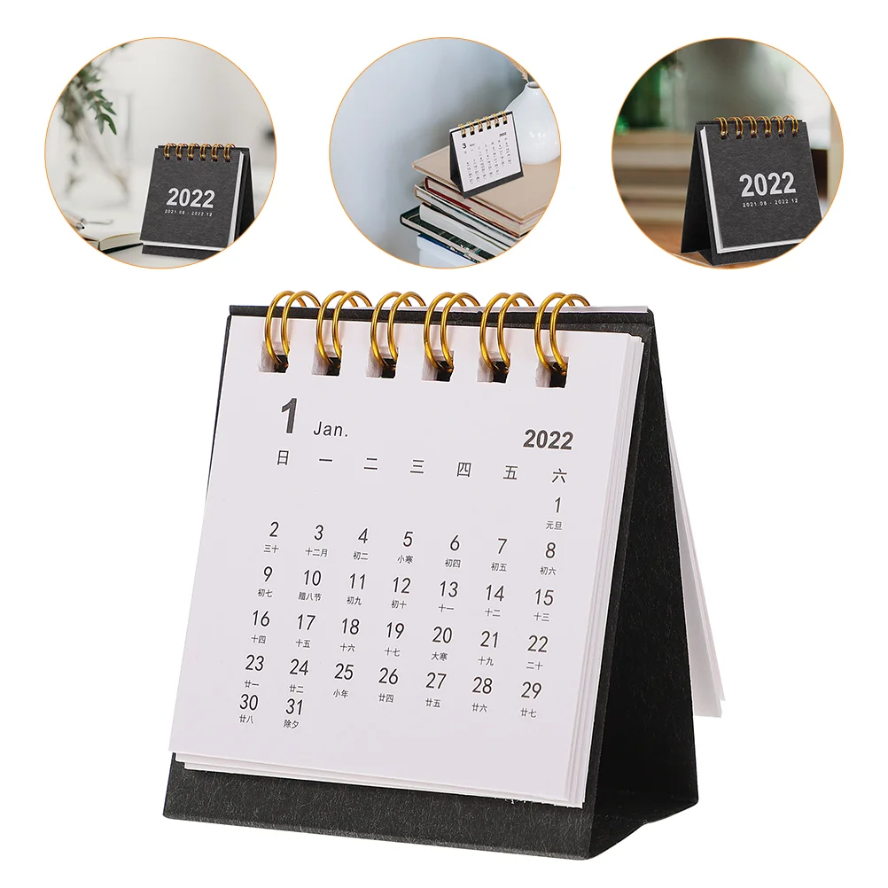 

2 Pcs Calendar Paper Desk 2022 Agenda Charcuterie Dining Table Creative Student Festive