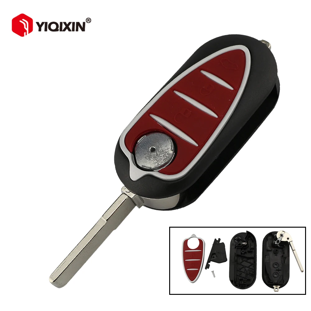 

YIQIXIN 3 Buttons Flip Folding Car Key Shell Case Cover For Alfa Romeo Mito Giulietta 159 GTA Remote Control Key Fob SIP22 Blade