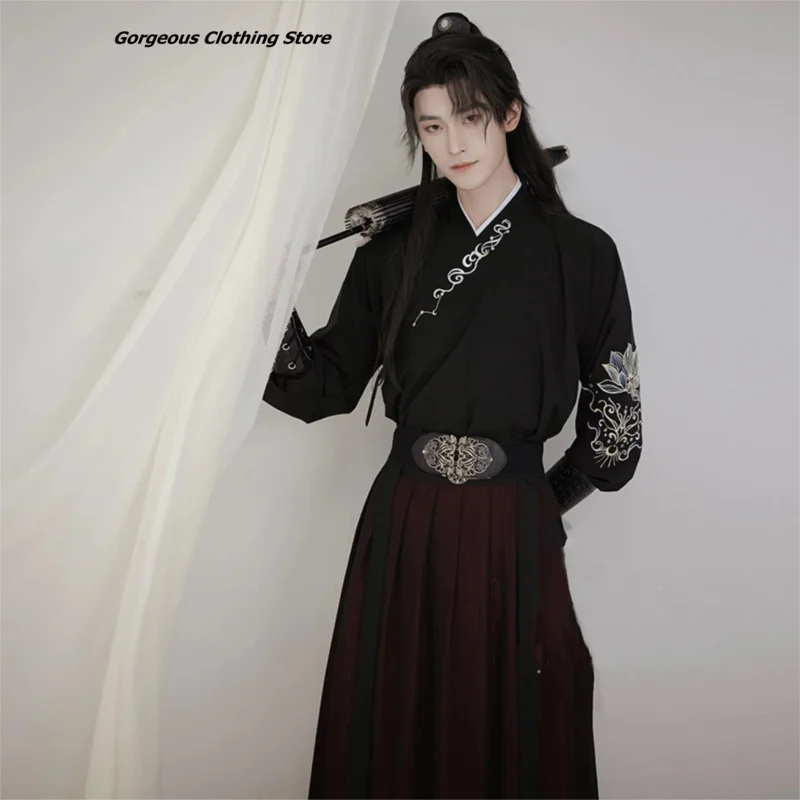 Japanese Embroidery Kimono Dress Men Samurai Costume Cosplay Cardigan Yukata Women Traditional Cosplay Party Halloween XC3650