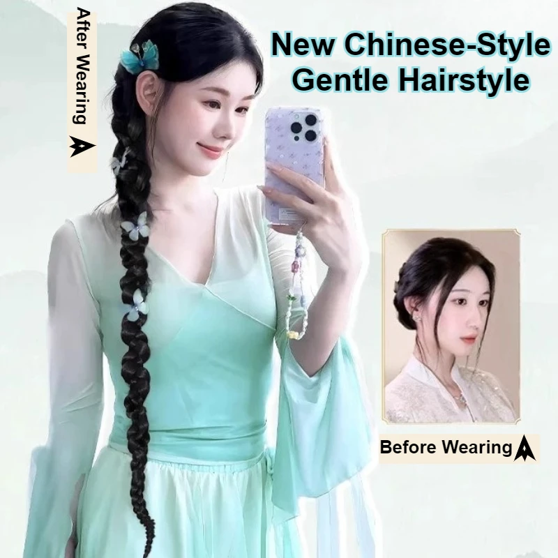 1 個ロング編組ポニーテールヘアエクステンション 70 センチメートル合成編組ウィッグヘアピースボクシングツイスト三つ編み女性のための DIY 日常着