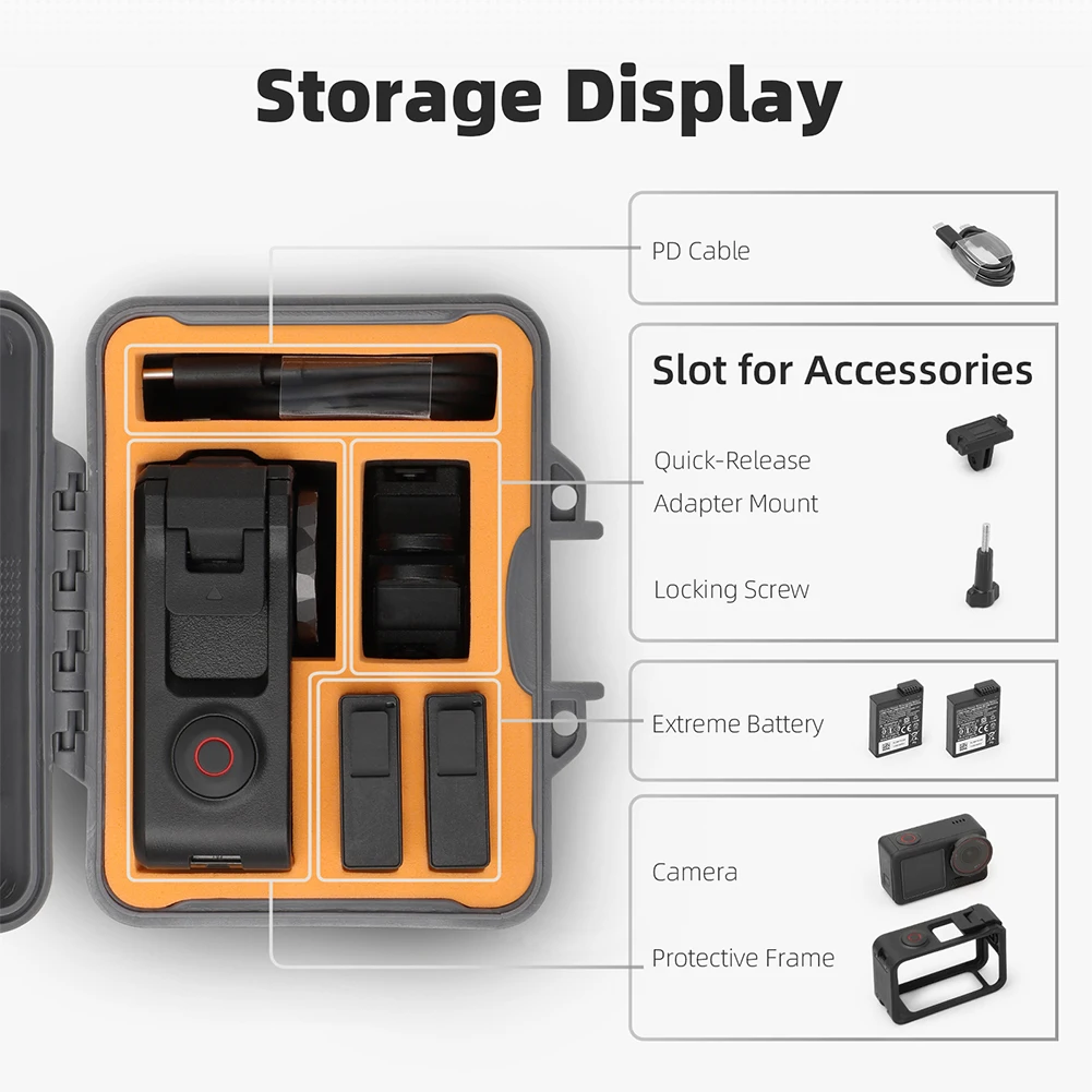 DJI OSMO Action 5 Pro/4/3用 防爆ケース ミニキャリングバッグ ポータブル防水ボックス ハードシェル 大容量ケース