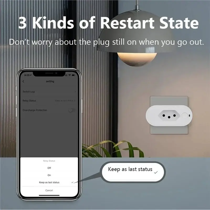 [NEWA08R】 Tuya WIFI Smart Socket With Power Monitoring Voice Control For Google Home Alexa Outlet 20A BR Plug In Brazil