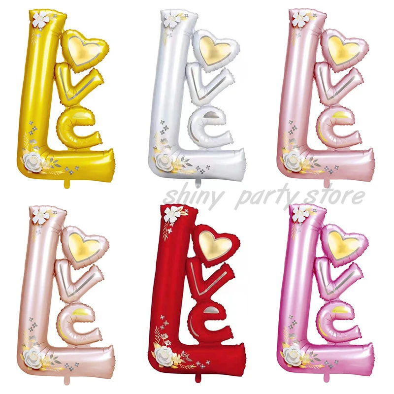 

New 64✕110cm Love Letter Modeling Balloon Set Wedding Room Birthday Party Atmosphere Layout Decorative Aluminum Film Balloons