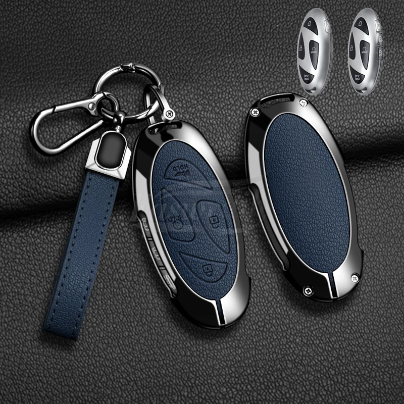 Auto Zink-legierung Leder Schlüssel Fall Abdeckung Halter Ring Für Hyundai Ionic 6 Grandeur GN7 Kona Ev New Grand Prix Remote Key 5/7 Tasten – Detail 5