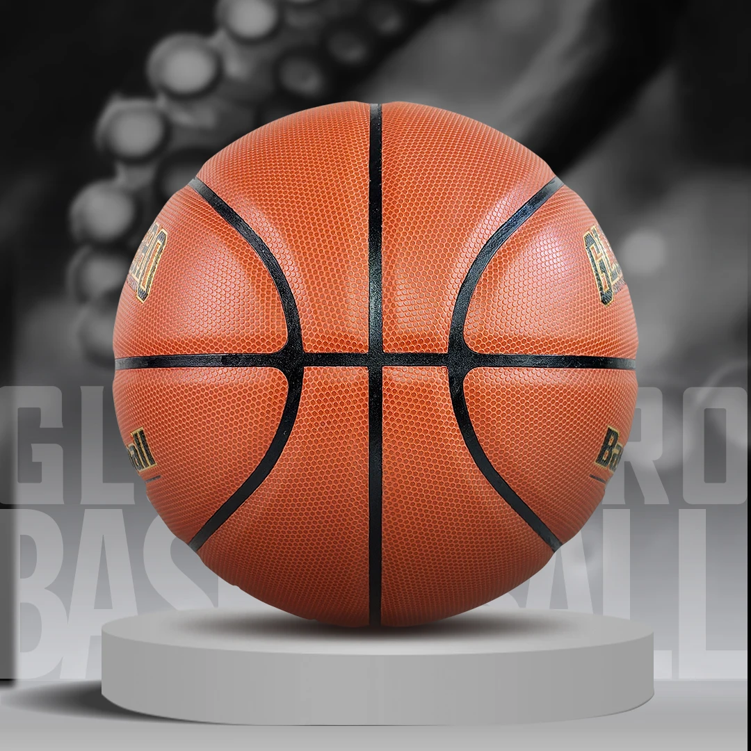 Bola de basquete personalizada tamanho 7 couro pu resistente ao desgaste bola padrão bola de treinamento masculina e feminina bola de basquete da equipe marrom