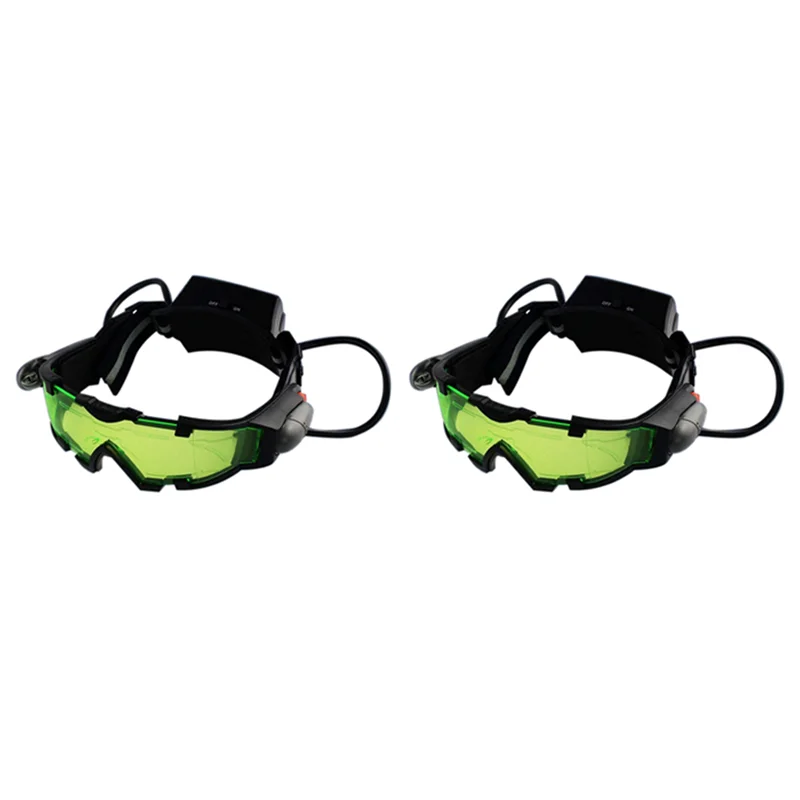 

2X Night Vision Goggles Adjustable Kids LED Night Goggles For Racing Bicycling Hunting To Protect Eyes Children Gift