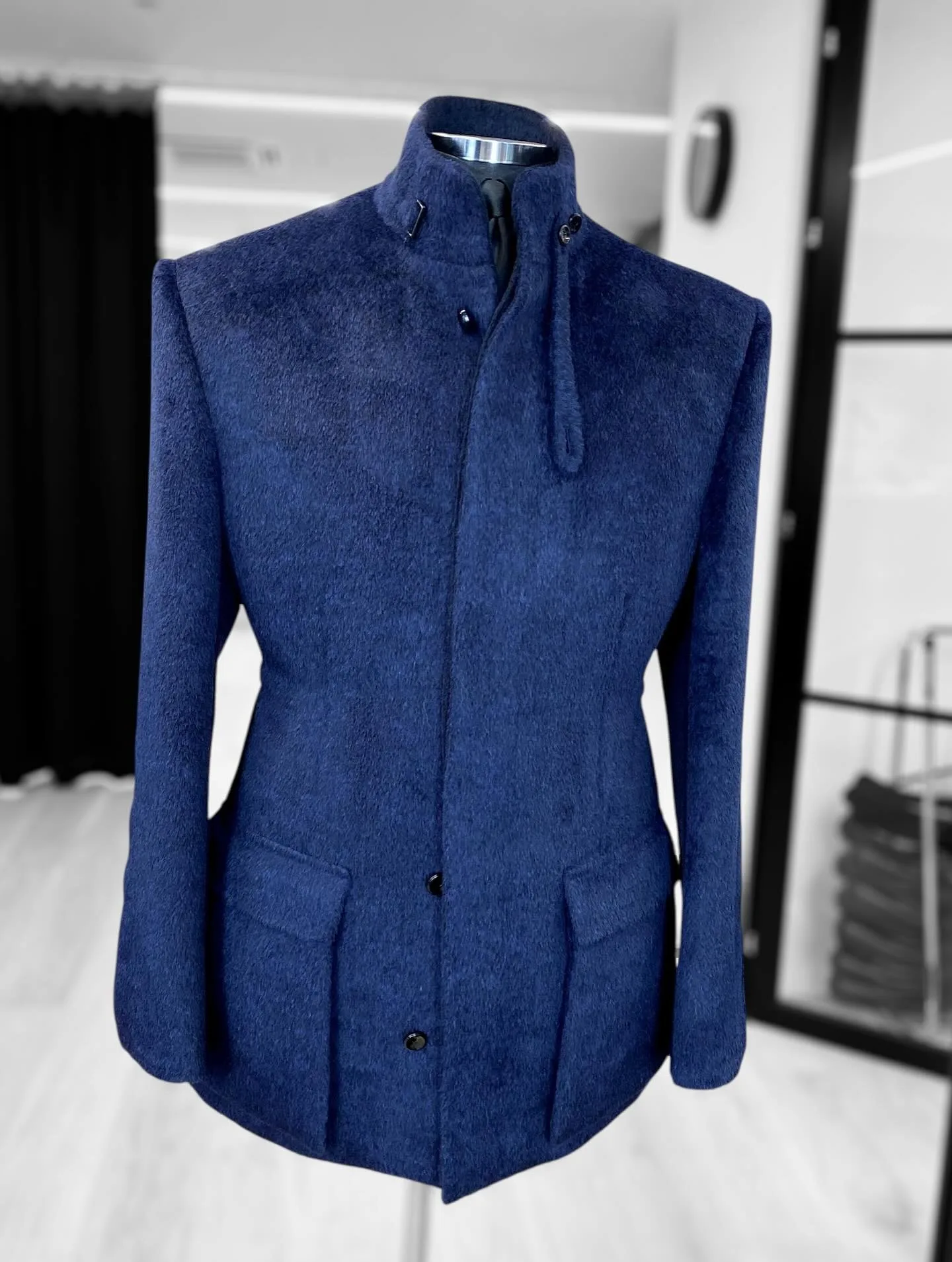 부드러운 울 남성 웨딩 턱시도 정장 신랑 의상 싱글 브레스티드 스탠드 칼라 빈티지 비즈니스 맞춤 재킷 원피스